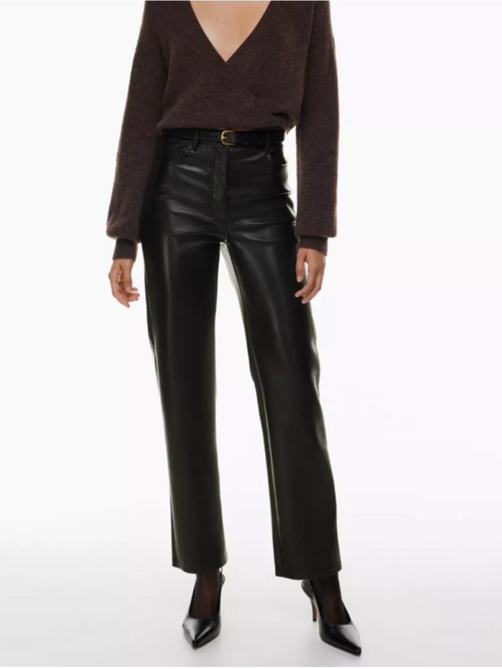 Aritzia Wilfred The Melina Vegan Leather Pants Black Size 2